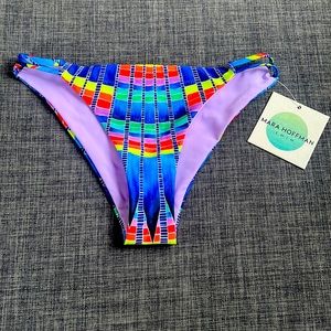 Mara Hoffman Flight Azure Lattice Cheeky Bottom-Xs